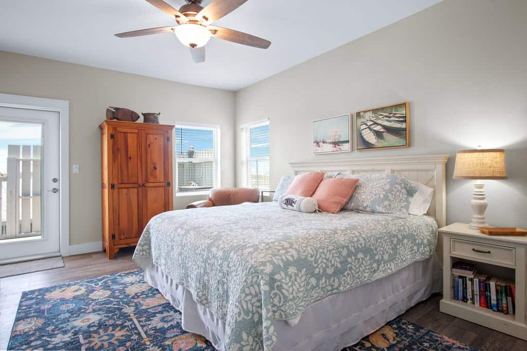 A rental unit bedroom