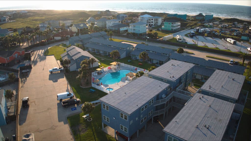 Aerial view of Island Dunes